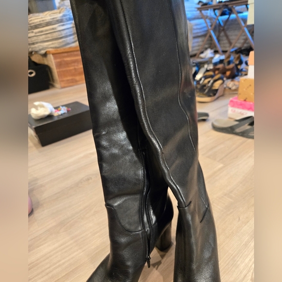 Gibson & Latimer Alexis Leather Block Heel Boots Below Knee Sz 9.5 - Picture 15 of 15